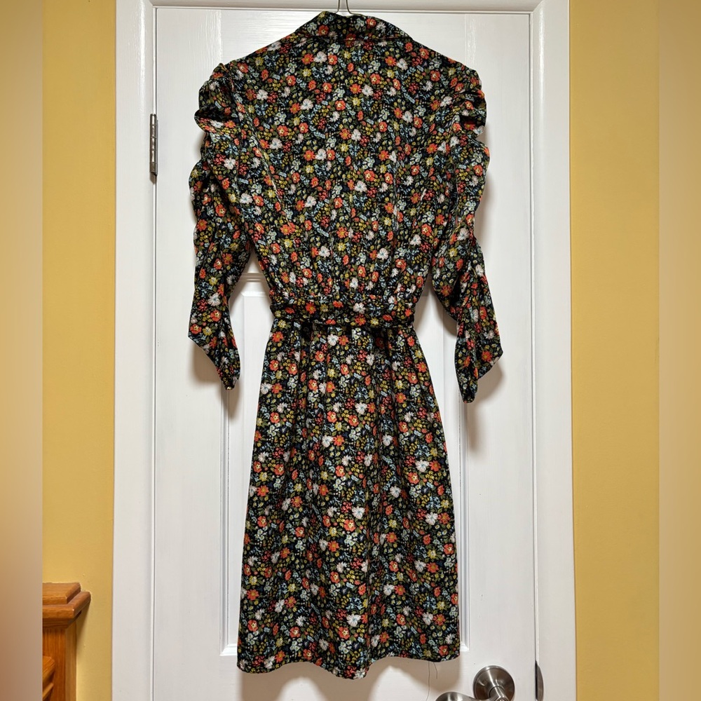 Floral Long Sleeve Dress with Belt - Picture 8 of 11